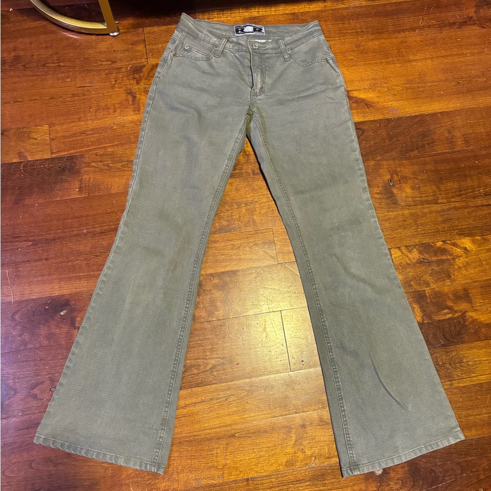 Rave Olive Flare Jeans